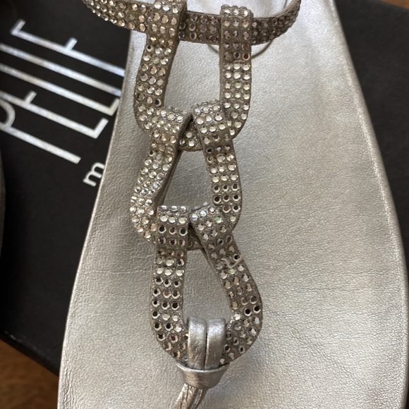 Silver rhinestone Pelle Moda sandals worn once for wedding - Picture 2 of 3